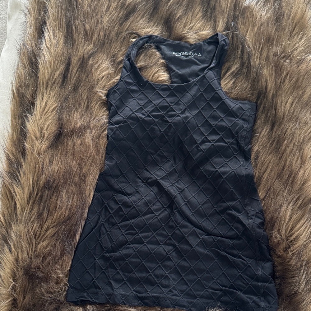 Beyond Yoga Black Quilted Tank